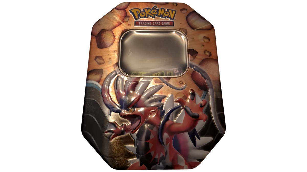 Pokémon Koraidon Tin Box gefüllt – 25 Karten inkl. 5 Holo/Reverse + Schlüsselanh