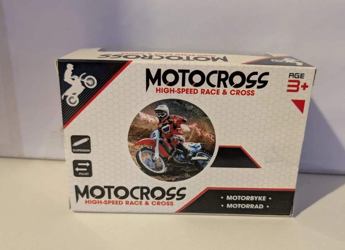 Motocross Motorrad Spielzeug – Blau – Mit Federung & Ständer – Neu OVP