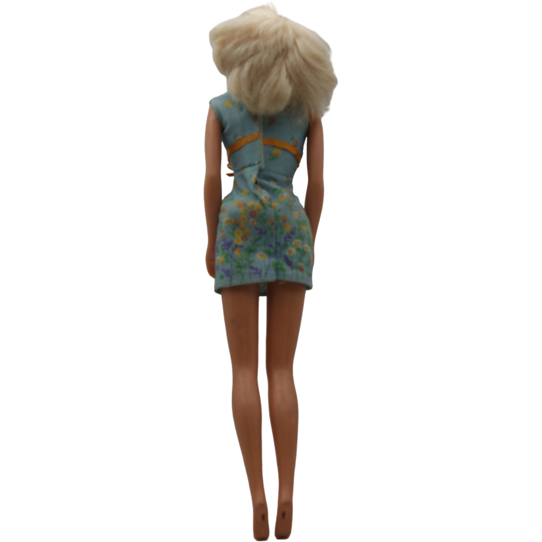 Mattel Barbie Puppe Blond Blaues Blumenkleid Fashion Doll ca. 29 cm