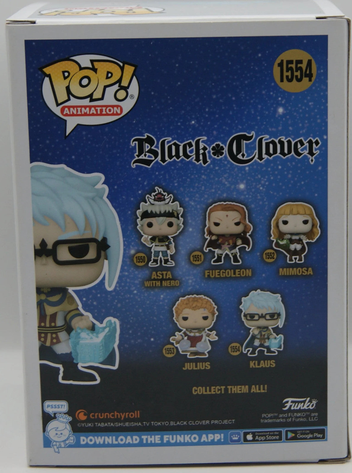 Funko Pop Black Clover Klaus #1554 Animation Vinyl Figur OVP Anime