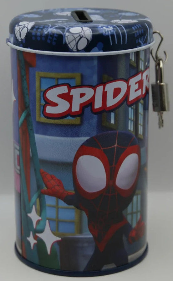 Spider-Man Spardose Metall Blech mit Schloss & Schlüssel Marvel Comic Sparbüchse