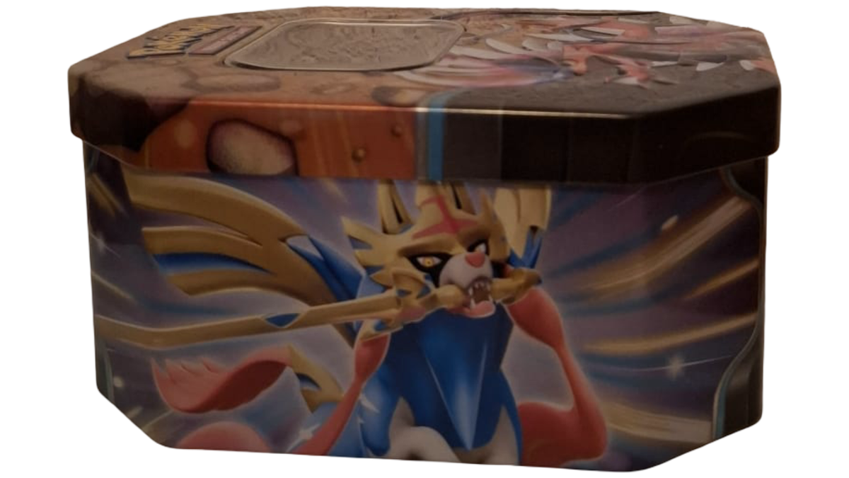Pokémon Koraidon Tin Box gefüllt – 25 Karten inkl. 5 Holo/Reverse + Schlüsselanh