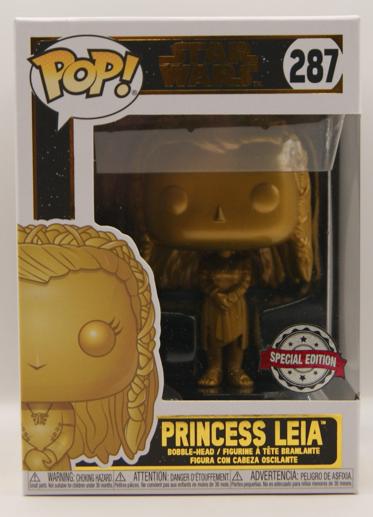 Funko Pop! Star Wars Princess Leia #287 Gold Metallic Special Edition Bobble-Head OVP