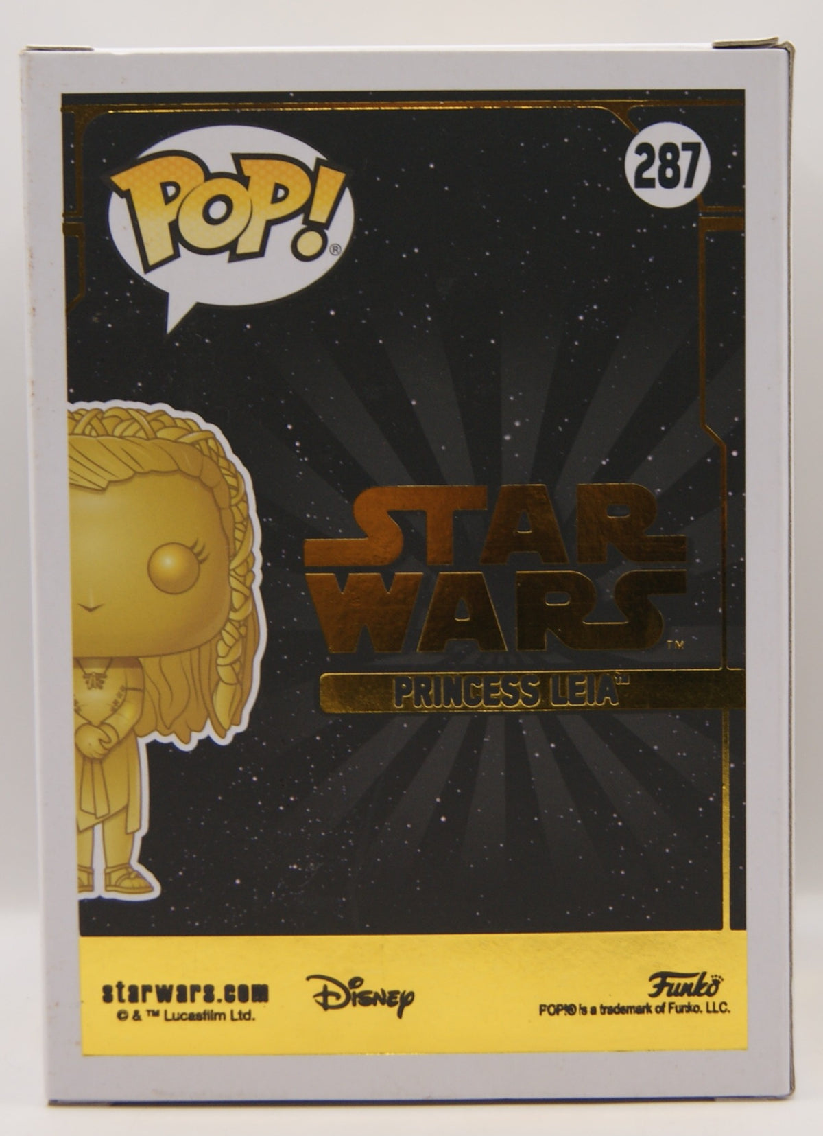 Funko Pop! Star Wars Princess Leia #287 Gold Metallic Special Edition Bobble-Head OVP