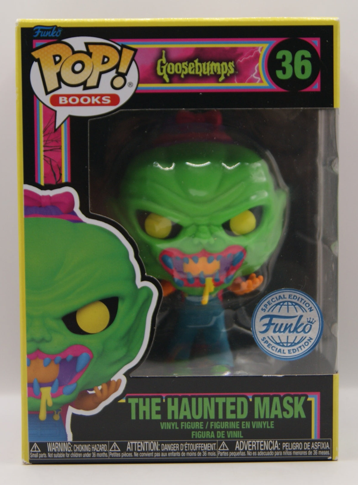 Funko Pop! Books Goosebumps The Haunted Mask #36 Black Light Special Edition OVP