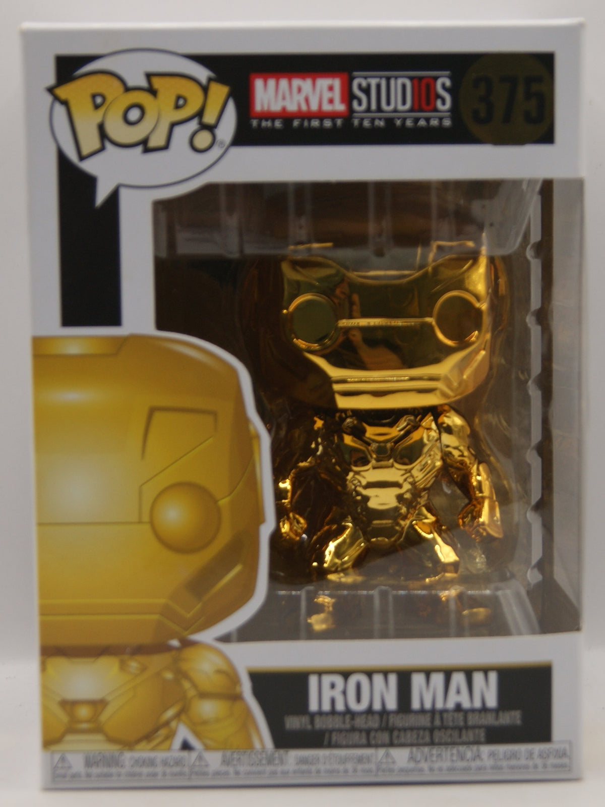 Funko Pop! Marvel Studios Iron Man #375 Gold Chrome First Ten Years Civil War OVP
