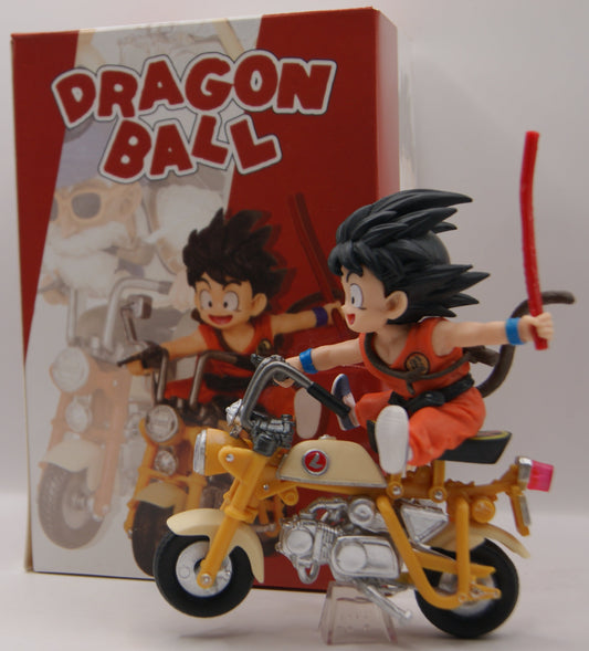 Dragon Ball Kid Goku auf Motorrad Anime Figur Son Goku mit Stab ca. 12 cm OVP