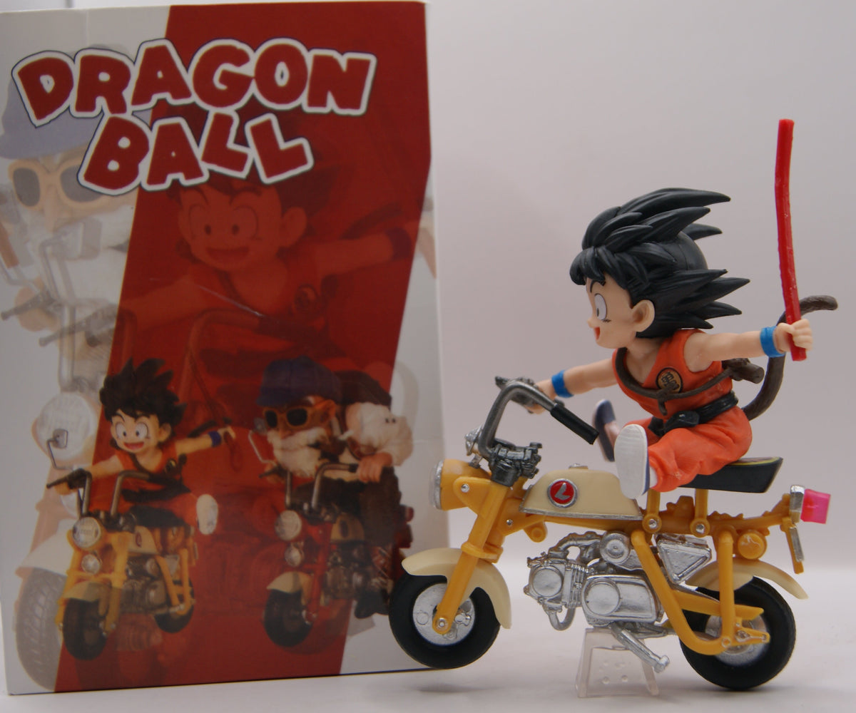 Dragon Ball Kid Goku auf Motorrad Anime Figur Son Goku mit Stab ca. 12 cm OVP