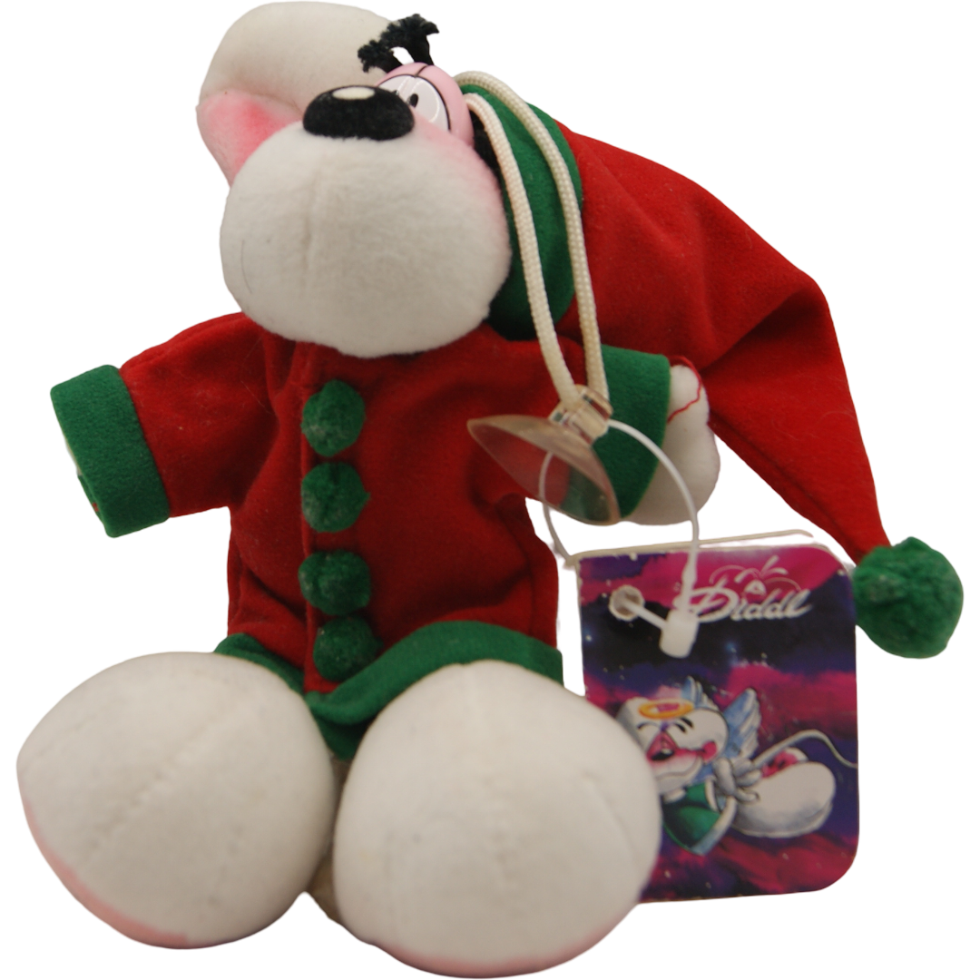 Diddl Weihnachtsmaus Plüschfigur 18 cm Wichtel Rot Grün mit Original Anhänger