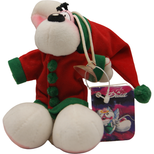 Diddl Weihnachtsmaus Plüschfigur 18 cm Wichtel Rot Grün mit Original Anhänger