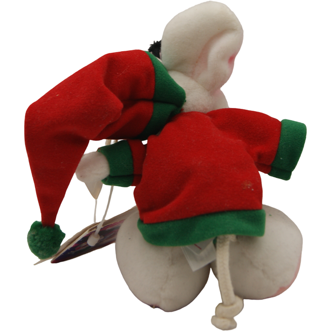 Diddl Weihnachtsmaus Plüschfigur 18 cm Wichtel Rot Grün mit Original Anhänger