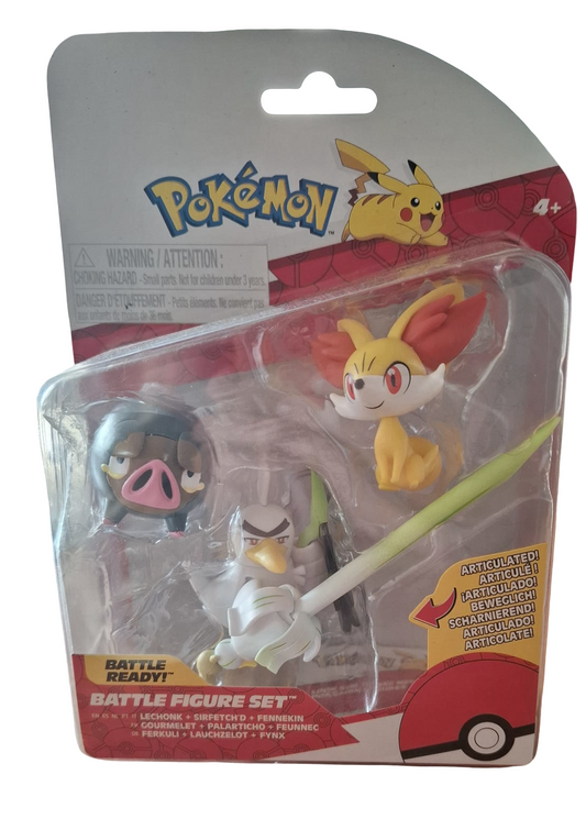 Pokemon Battle Figure Set Fynx Ferkuli Lauchzelot Jazwares 3 Figuren OVP